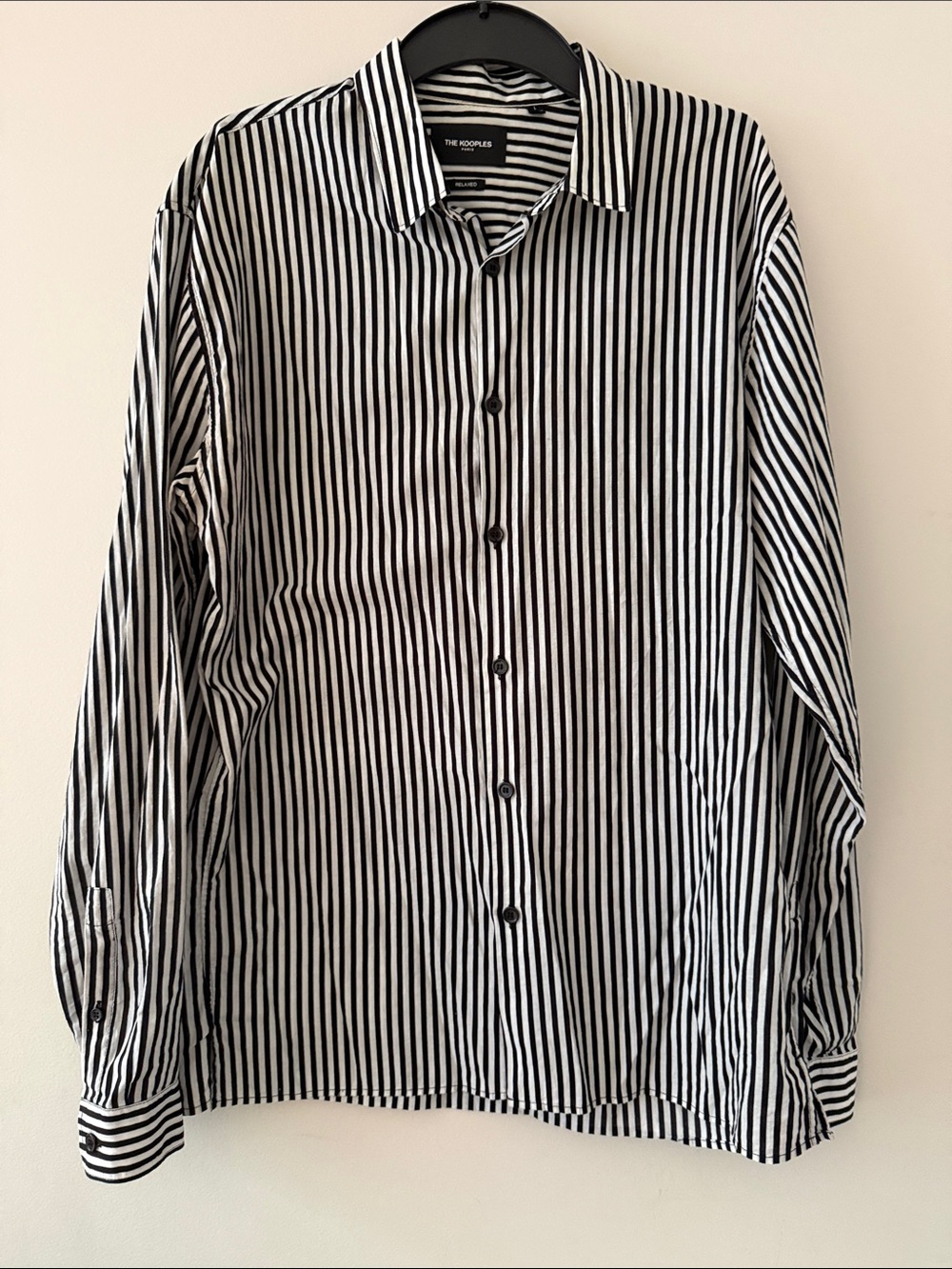 The Kooples Black and White Stripe Button-Up Shirt